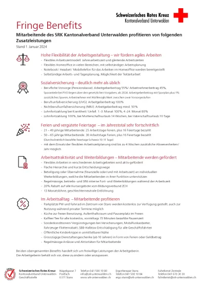 Benefits Mitarbeitende SRK Unterwalden