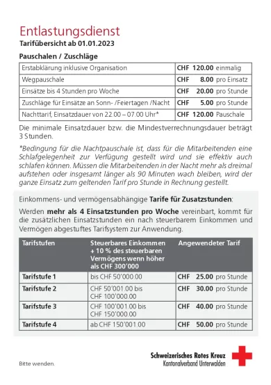Tarifübersicht ED ab 01.01.2023